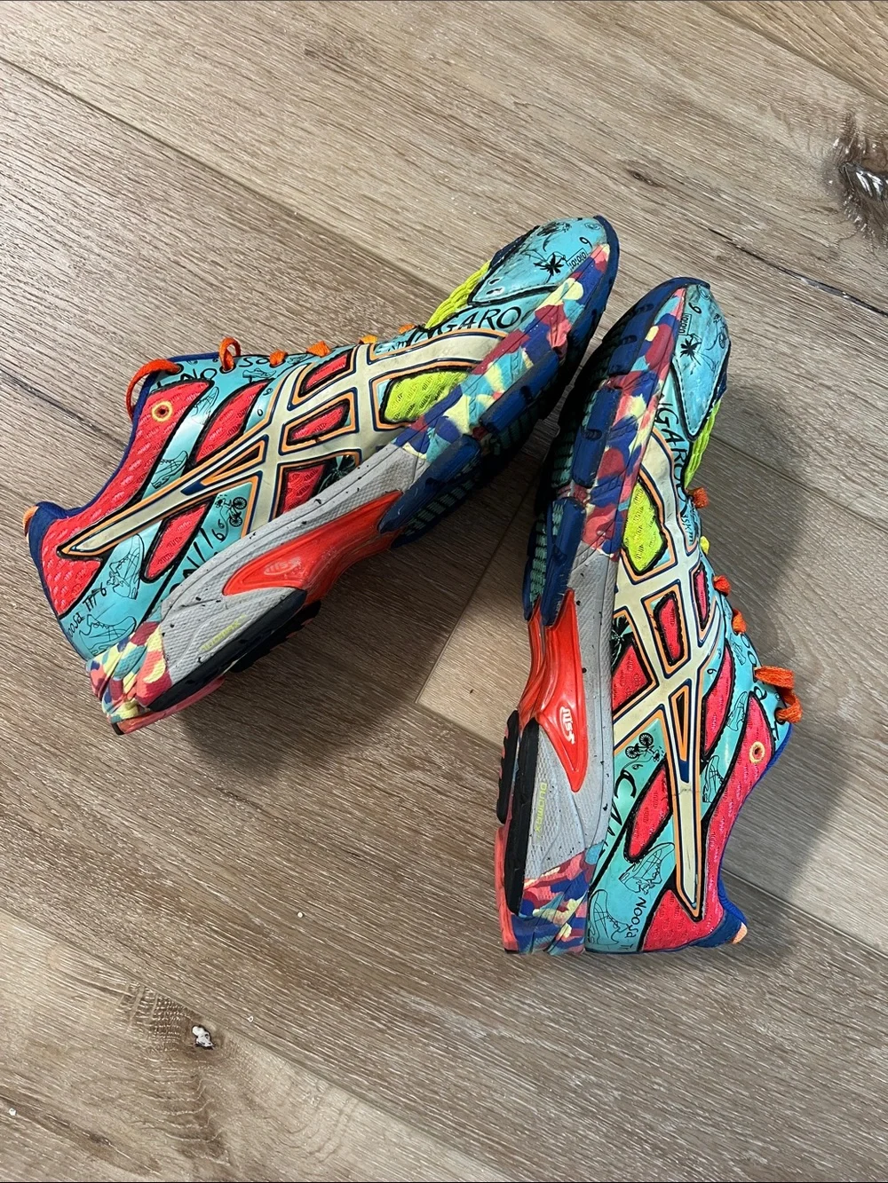 Asics - Gel Noosa Tri 6 Neon Yellow, Blue, Pink Athletic Sneakers, Men’s Size 9